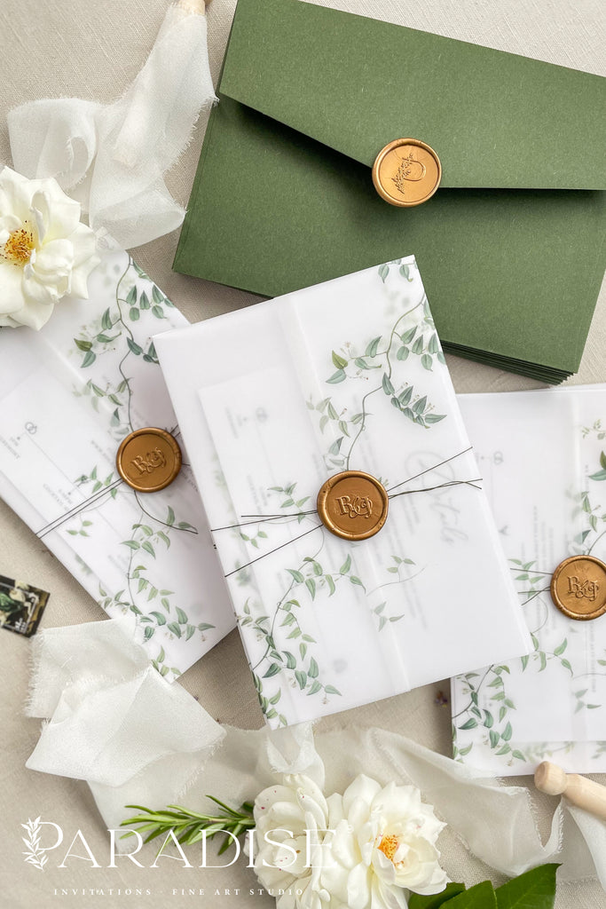 Eleta Watercolor Greenery Wedding Invitations