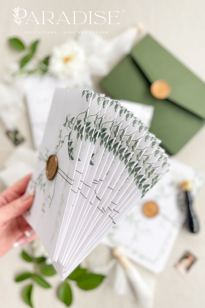 Eleta Watercolor Greenery Wedding Invitations