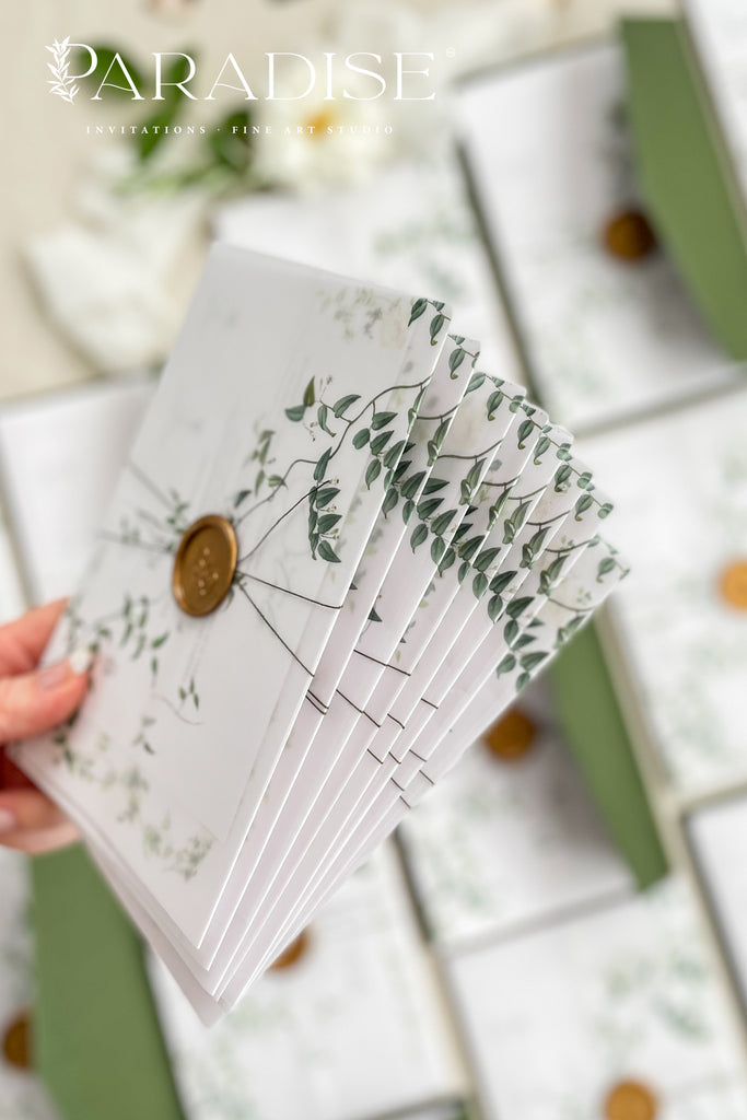 Eleta Watercolor Greenery Wedding Invitations