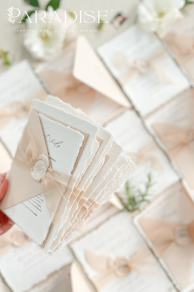 Berenice Handmade Paper Wedding Invitation Sets