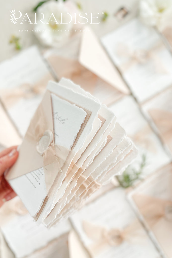 Berenice Handmade Paper Wedding Invitation Sets