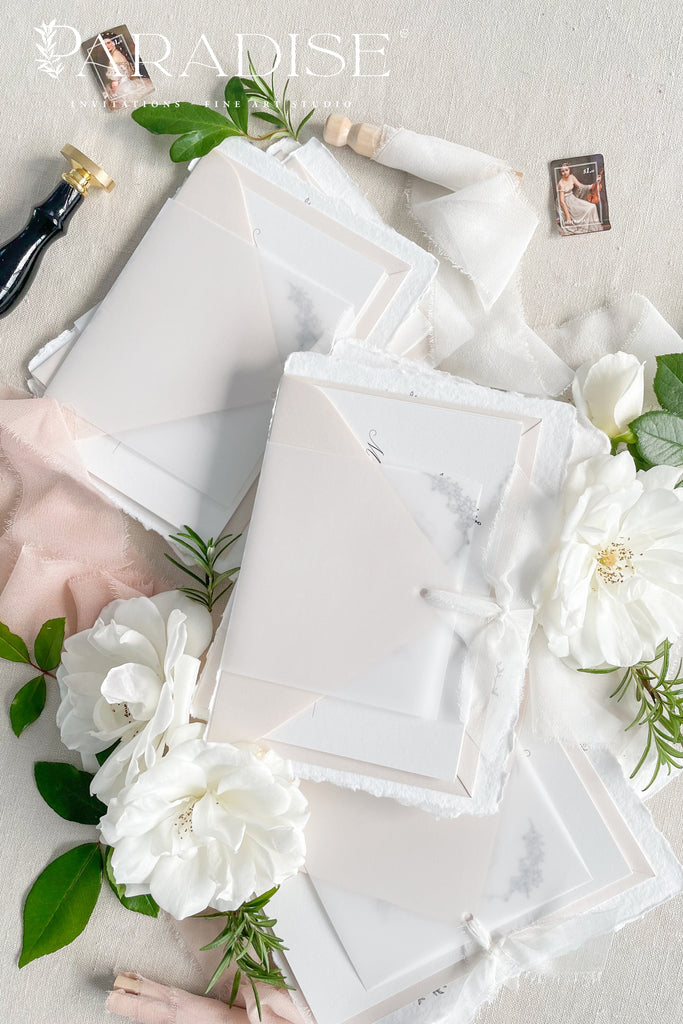 Geraldine Handmade Paper Wedding Invitation Sets
