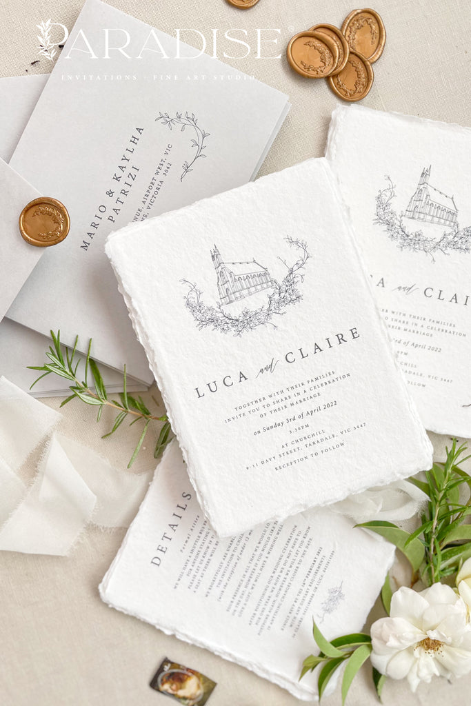 Ottilie Handmade Paper Wedding Invitation Sets