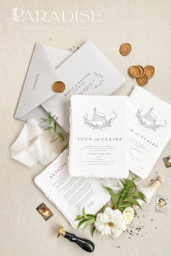 Ottilie Handmade Paper Wedding Invitation Sets