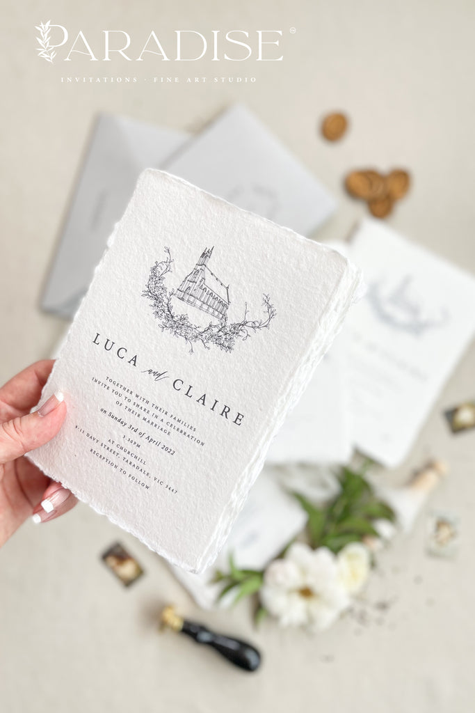 Ottilie Handmade Paper Wedding Invitation Sets