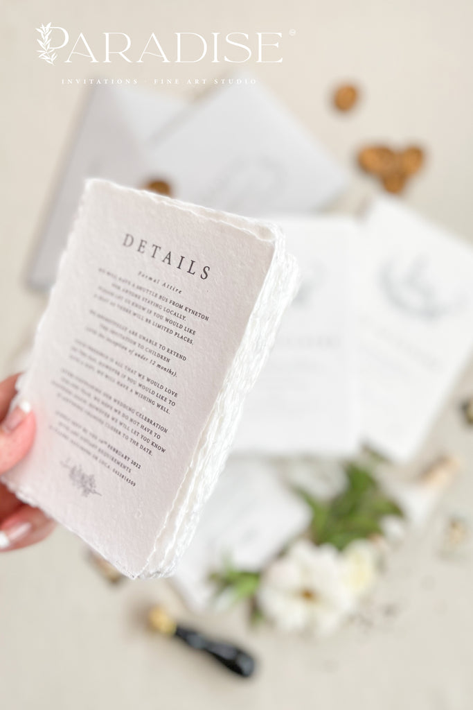 Ottilie Handmade Paper Wedding Invitation Sets