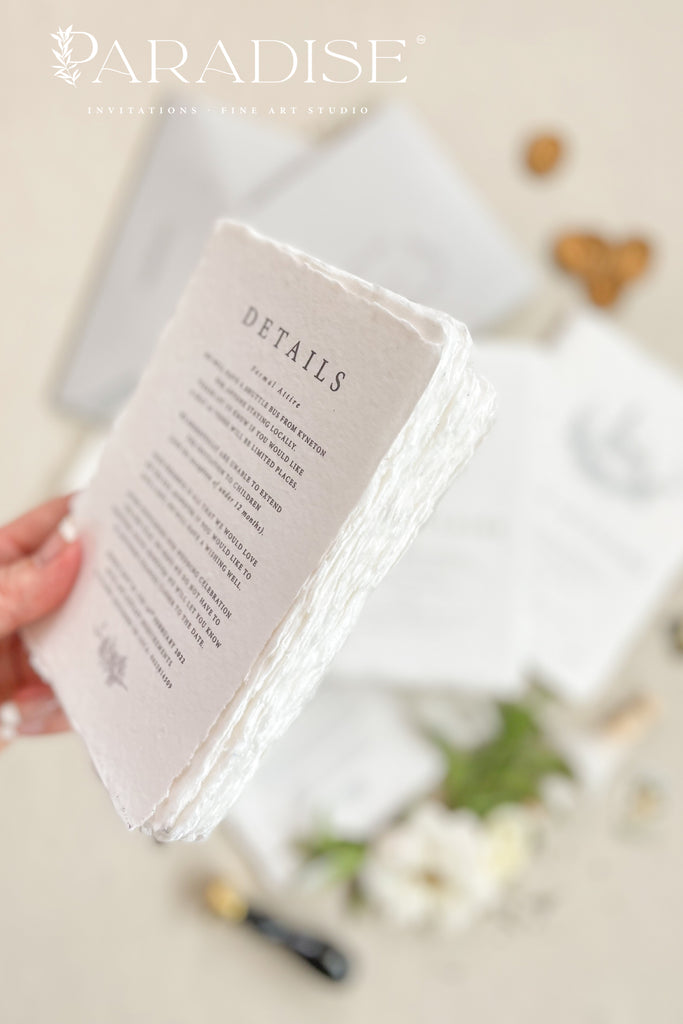 Ottilie Handmade Paper Wedding Invitation Sets