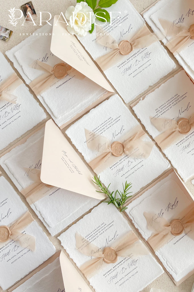 Carine Handmade Paper Wedding Invitation Sets