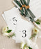 A beautifully clean and timeless table number design created with bold black serif typography on premium white cardstock. The minimalist layout delivers effortless sophistication, making it the perfect choice for modern, traditional, and elegant weddings alike. With crisp readability and a polished finish, each card enhances your tablescape while guiding guests with style and clarity.