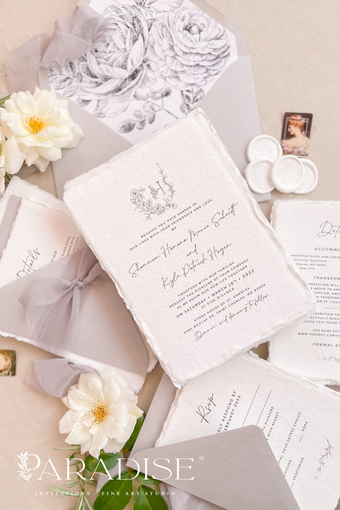 Alisanne Handmade Paper Wedding Invitation Sets