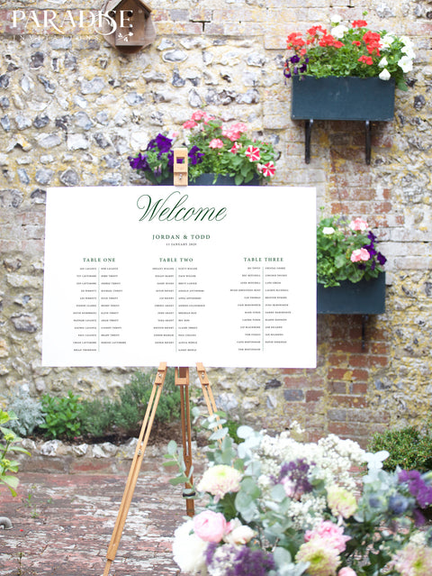 Monica Calligraphy Table Seating Chart