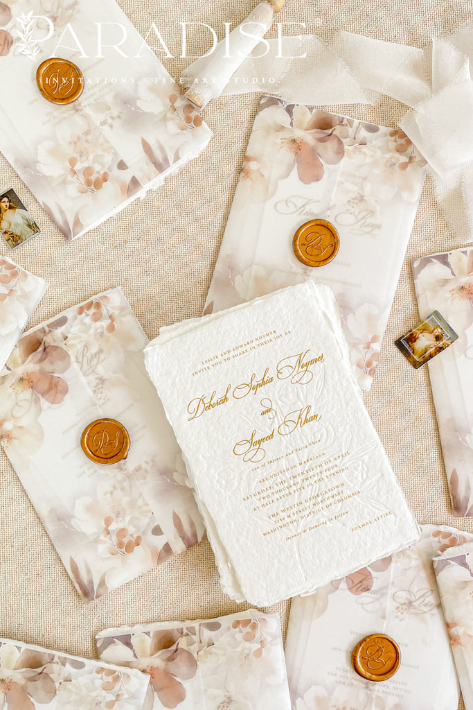 Lia Handmade Paper Wedding Invitation Sets