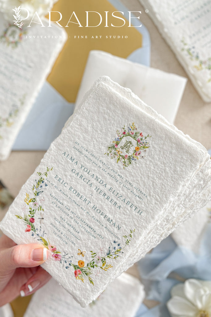 Calliope Handmade Paper Wedding Invitation Sets