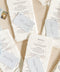 Bring timeless elegance to your wedding reception with our handmade paper wedding menus, beautifully crafted from 100% cotton rag paper with naturally torn deckled edges. Each menu is a piece of art - refined, tactile, and designed to elevate your table styling with understated luxury. Featuring elegant typography and paired with delicate personalized name tags.