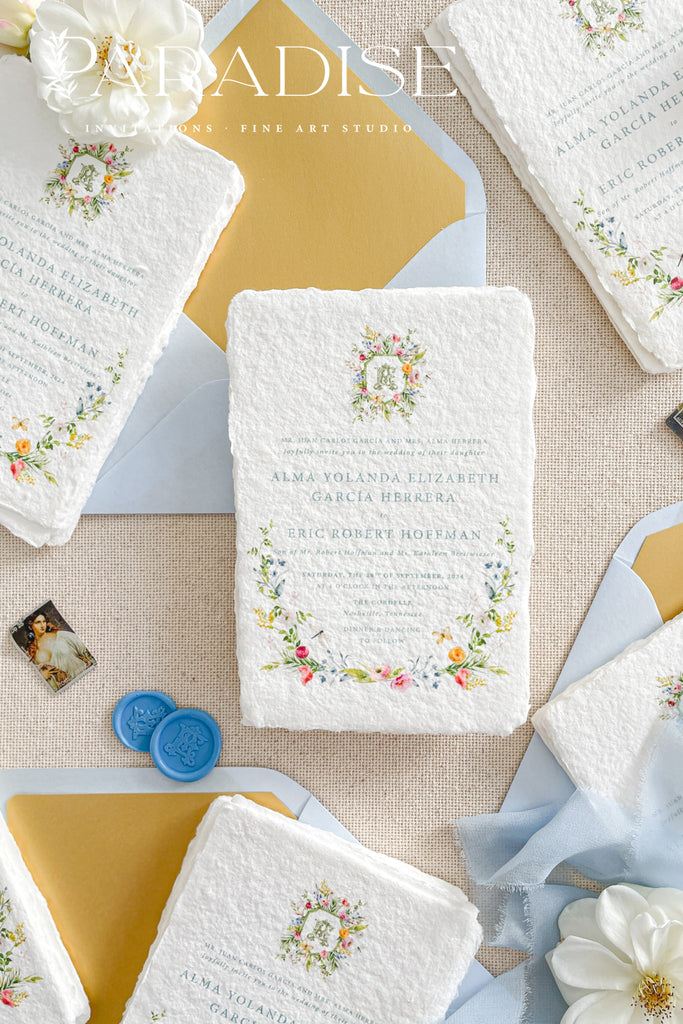 Calliope Handmade Paper Wedding Invitation Sets