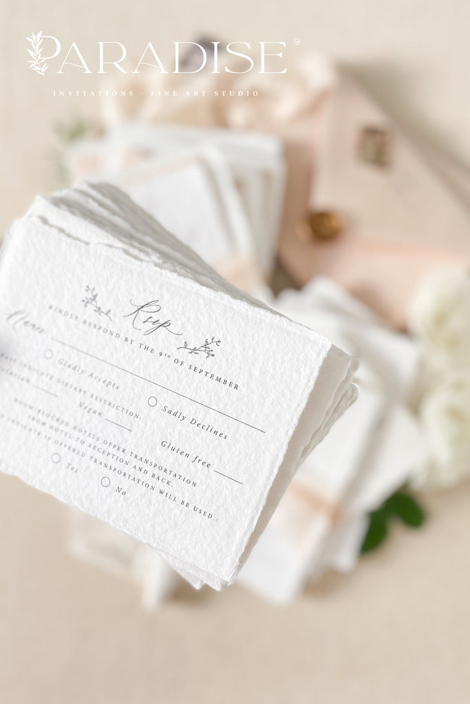 Angelica Handmade Paper Wedding Invitation Sets