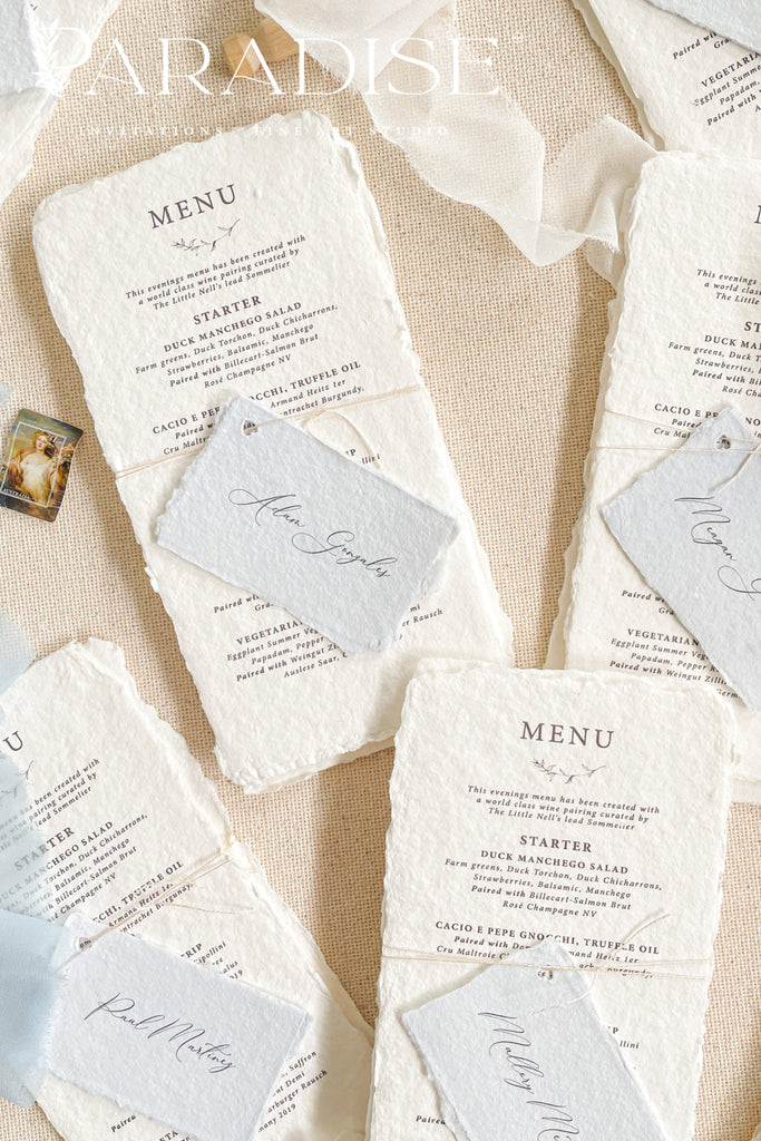 Callan Handmade Paper Wedding Menus