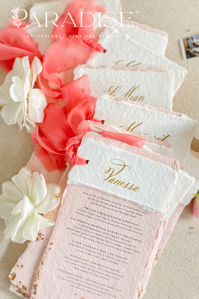 Rosalinda Handmade Paper Wedding Menus