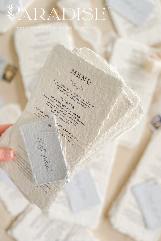 Callan Handmade Paper Wedding Menus