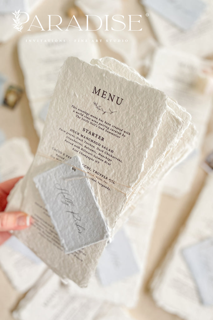 Callan Handmade Paper Wedding Menus