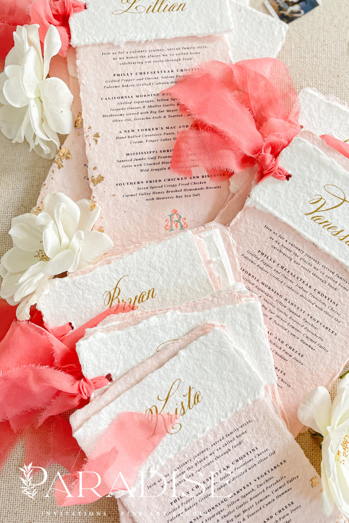 Rosalinda Handmade Paper Wedding Menus