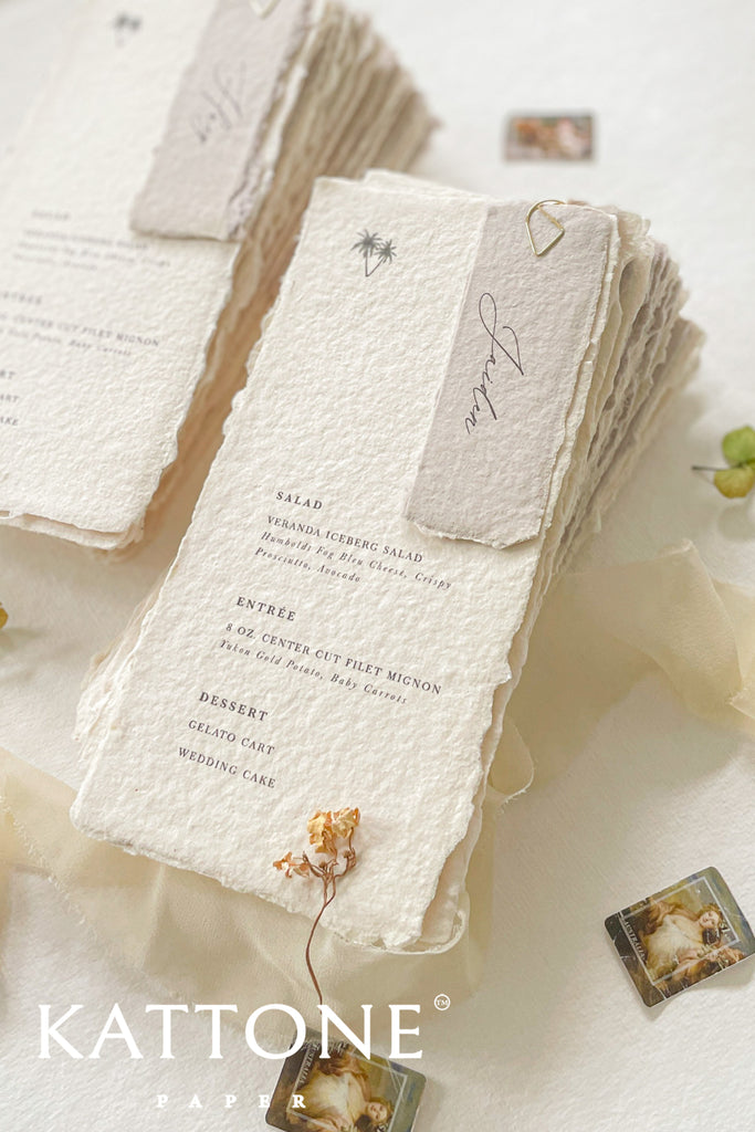 Anita Handmade Paper Wedding Menus