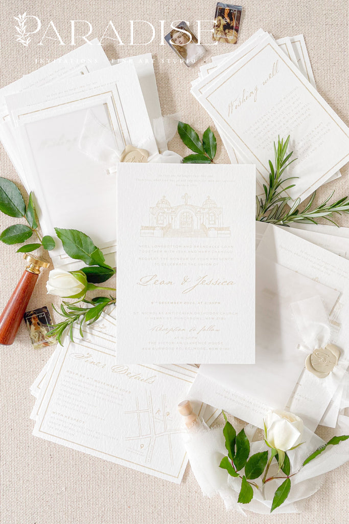 Grace Hand Drawn Venue Wedding Invitation Sets