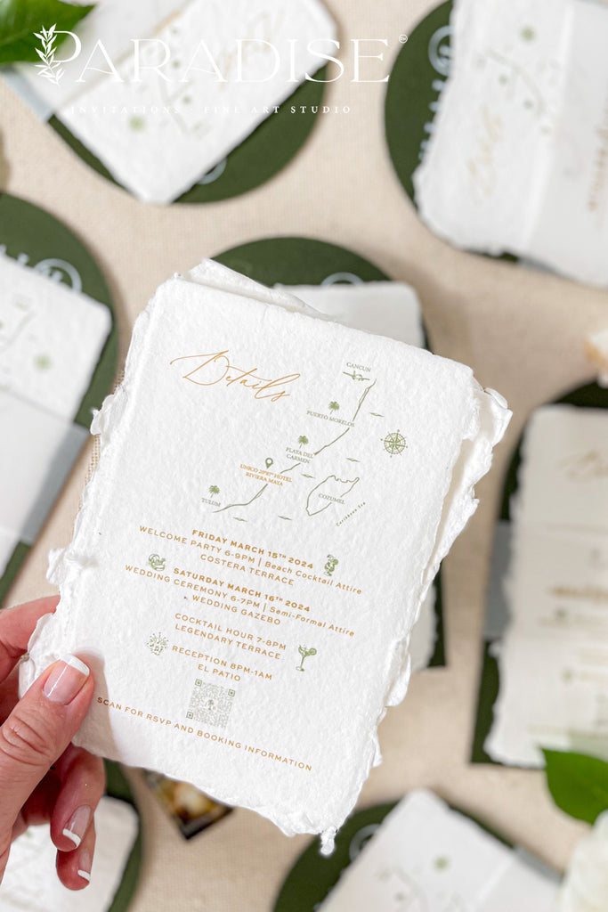 Stella Handmade Paper Wedding Invitation Sets