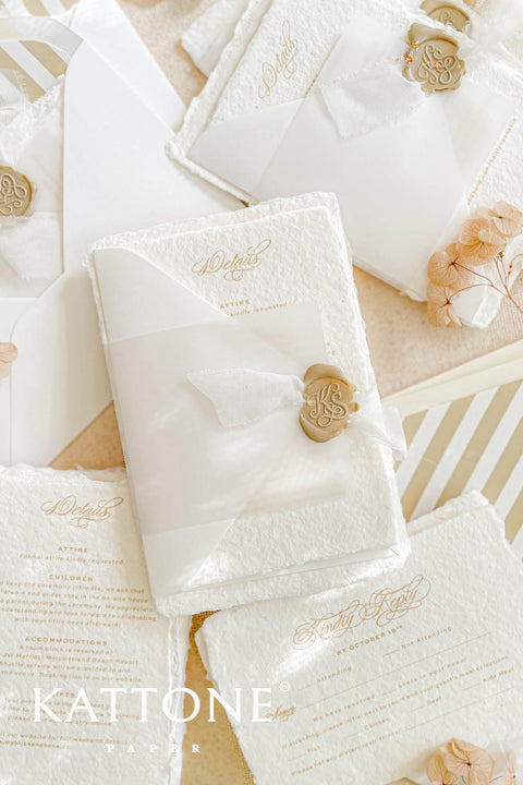 Close-up of envelope liner inside white envelope showing clean lines, soft contrast, and premium paper texture.