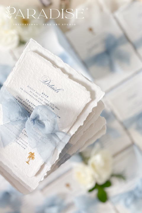 Bring the warmth of the tropics to your special day with our handmade palm tree wedding invitations, designed for couples who dream of a sun-kissed, seaside celebration. Each invitation is crafted by hand and features an elegant palm tree motif - symbolizing peace, paradise, and everlasting love.