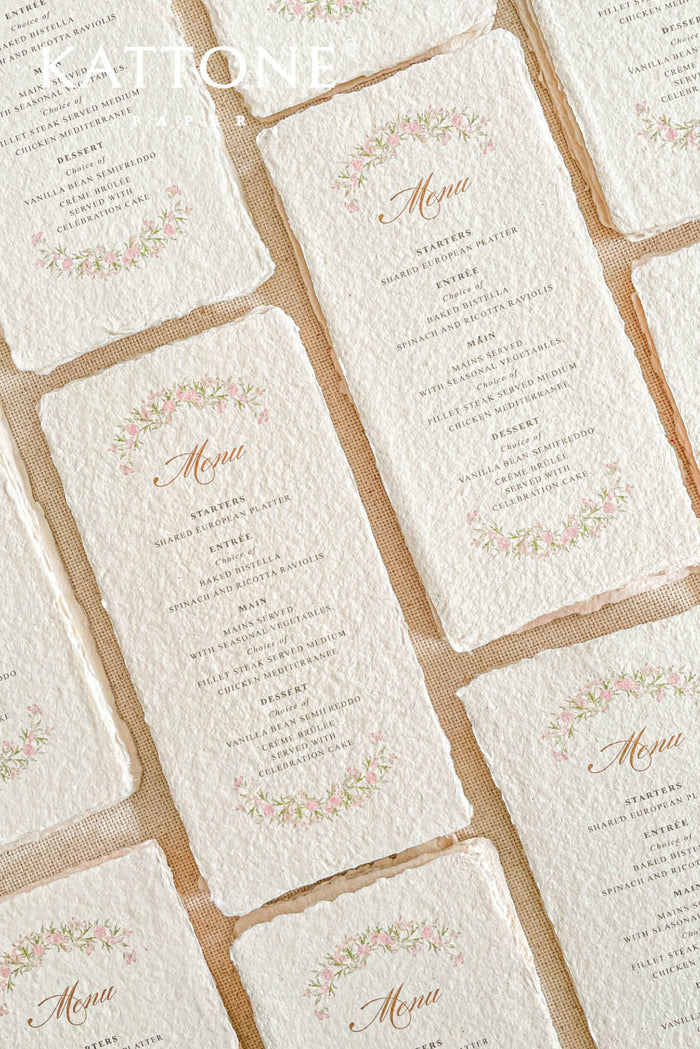 Gabriella Handmade Paper Wedding Menus