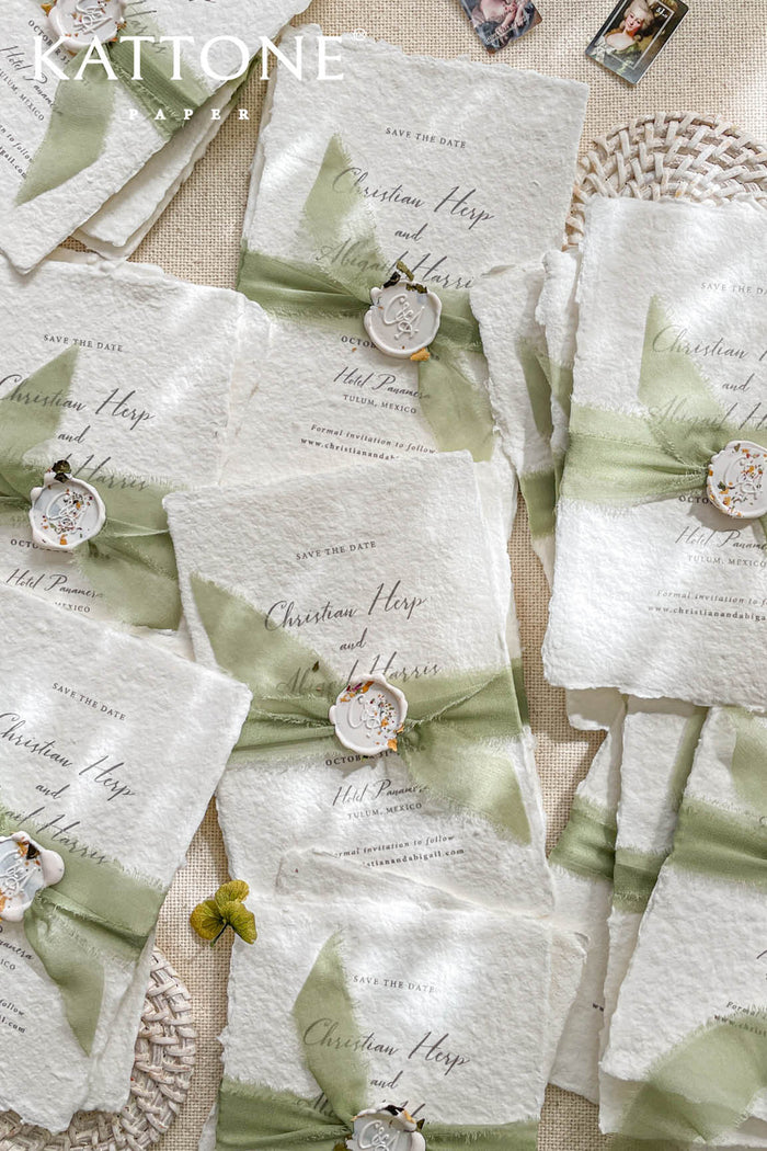 Ariana Handmade Paper Save the Date Cards