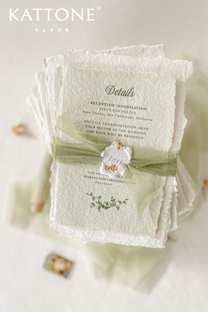 Clarice Handmade Paper Wedding Invitation Suite