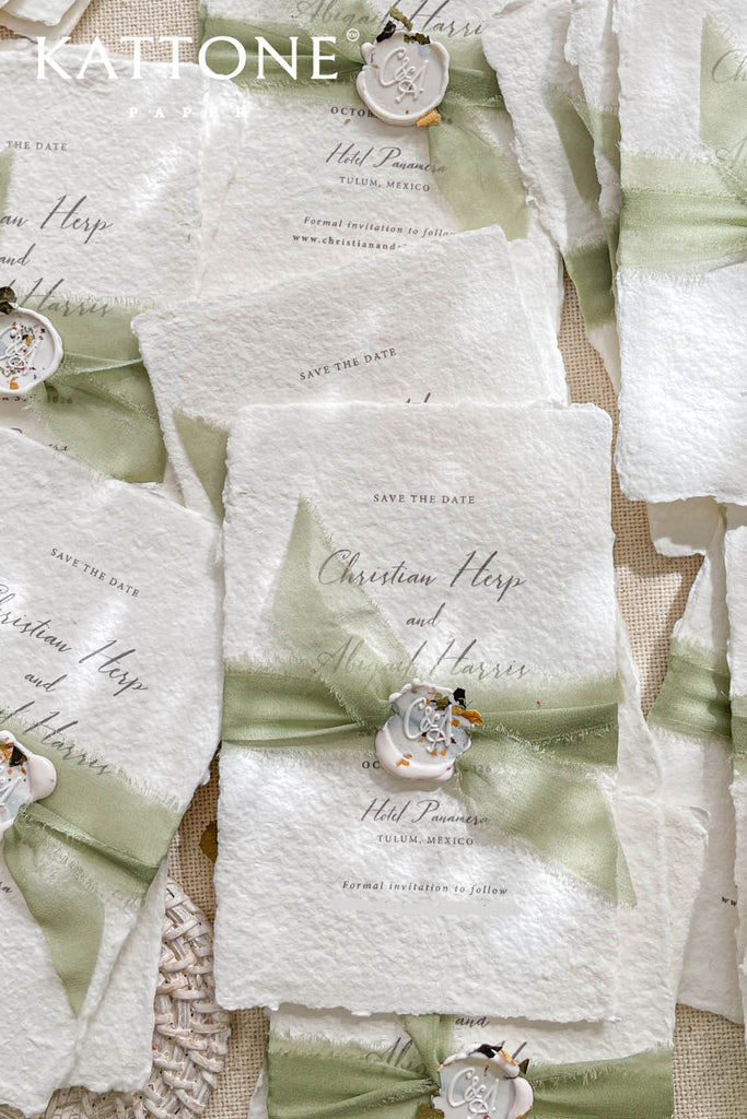 Ariana Handmade Paper Save the Date Cards