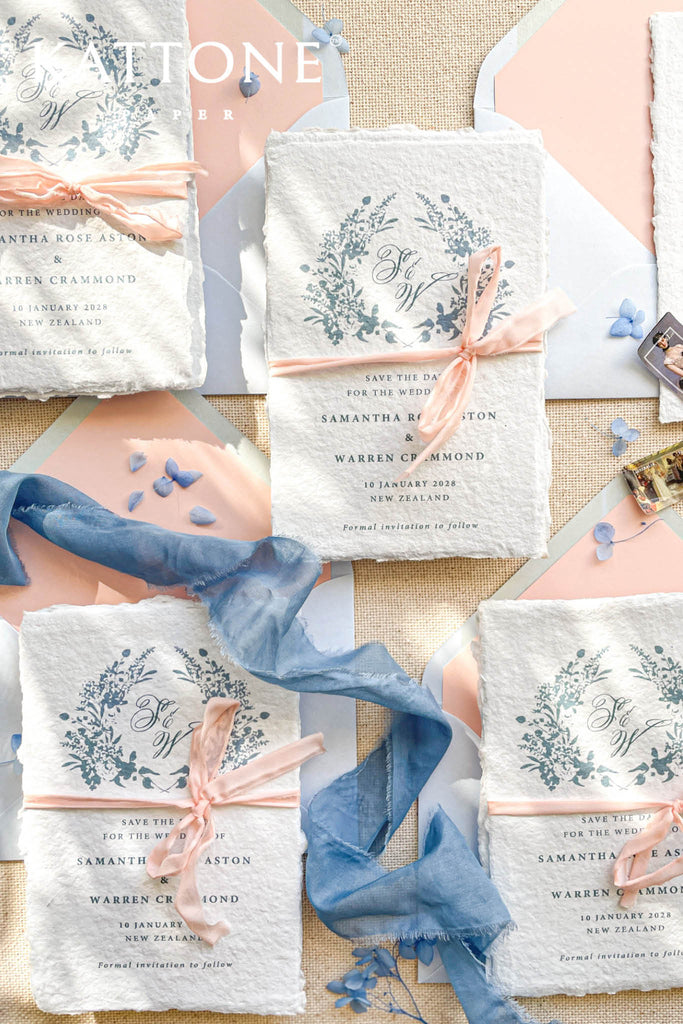 Leilani Handmade Paper Wedding Invitation Suite