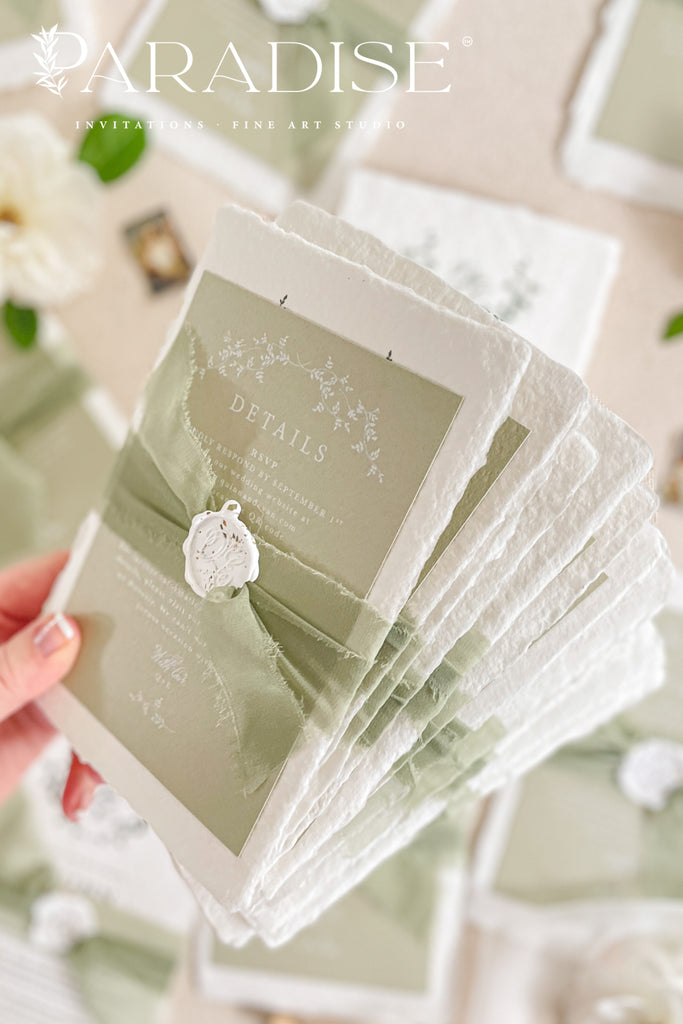 Francesca Handmade Paper Wedding Invitation Sets