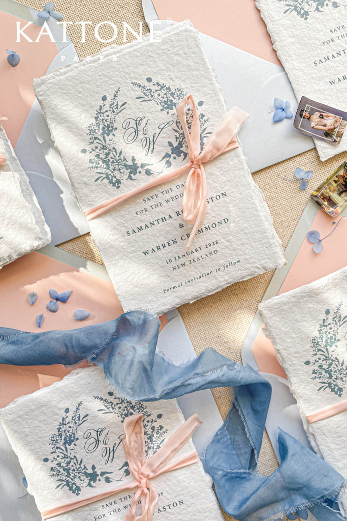 Leilani Handmade Paper Wedding Invitation Suite