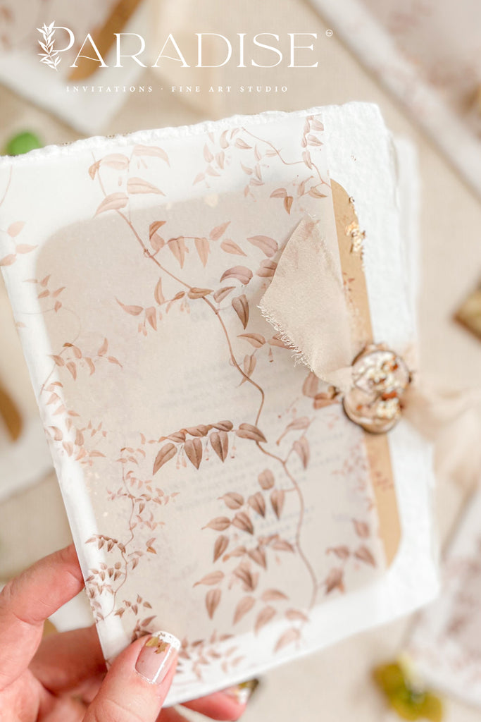 Rebekah Handmade Paper Wedding Invitation Sets