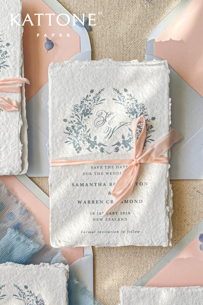 Leilani Handmade Paper Wedding Invitation Suite