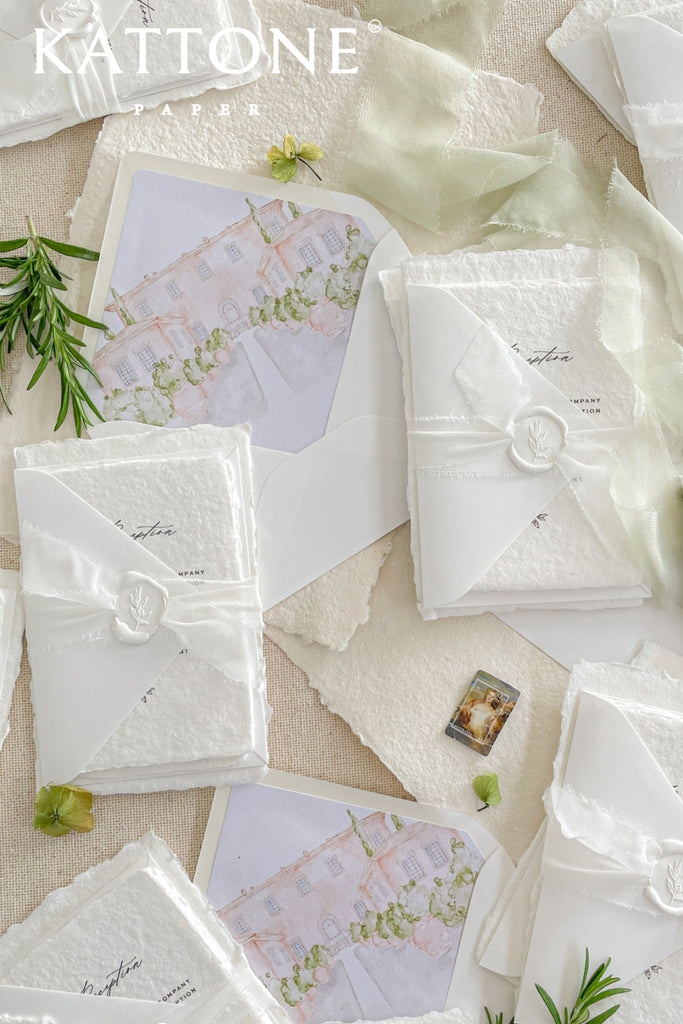 Amidala Handmade Paper Wedding Invitation Sets