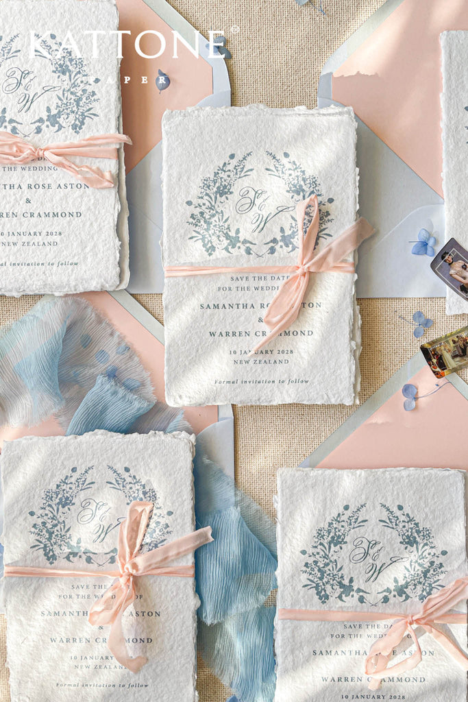Leilani Handmade Paper Wedding Invitation Suite