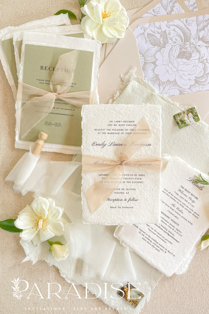 Love Handmade Paper Wedding Invitation Sets