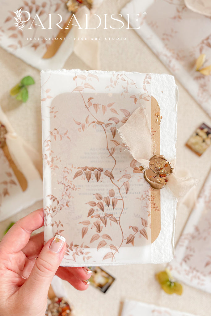 Rebekah Handmade Paper Wedding Invitation Sets