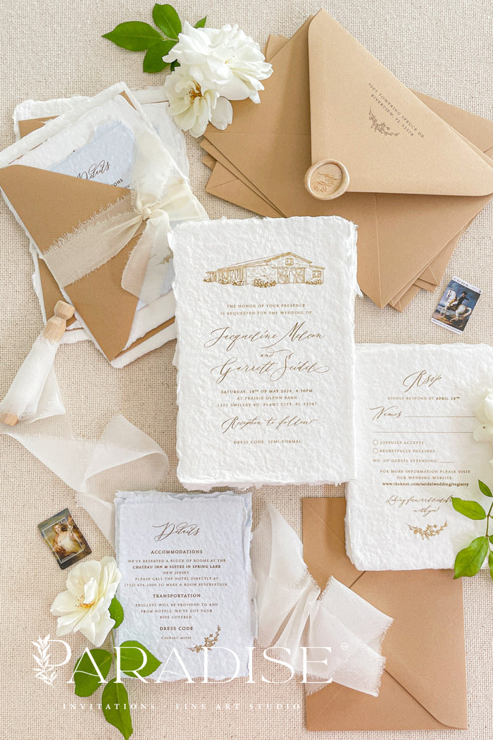 Nayeli Handmade Paper Wedding Invitations