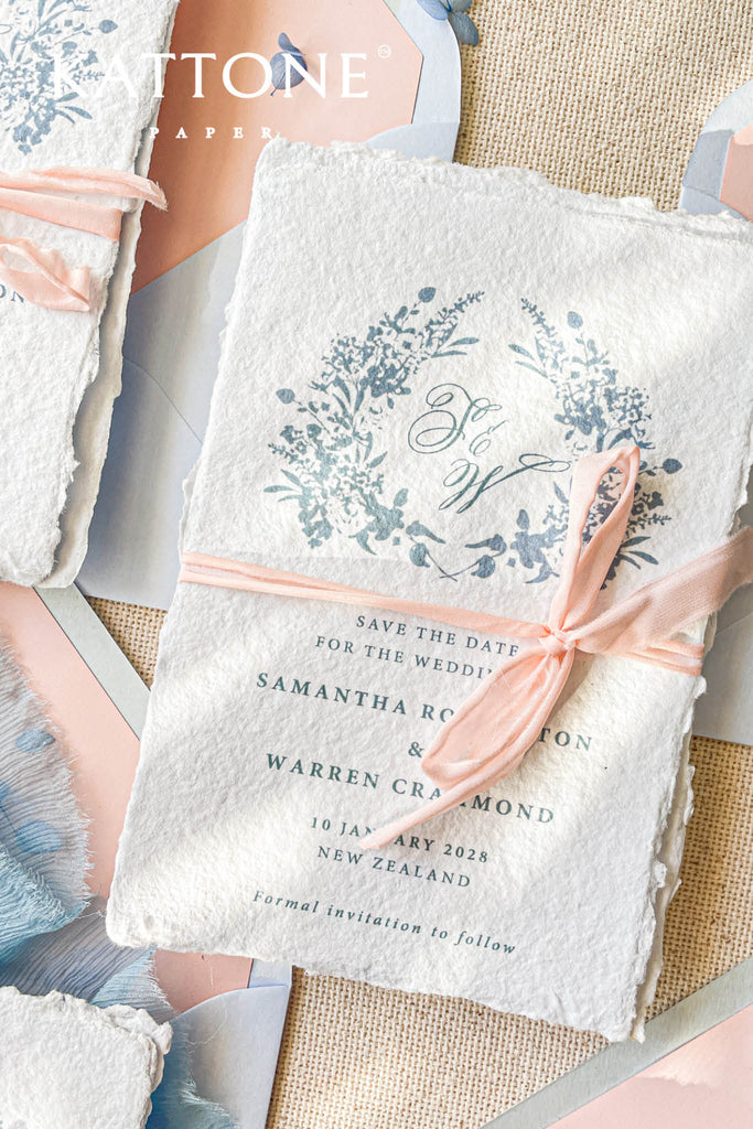 Leilani Handmade Paper Save the Date Cards