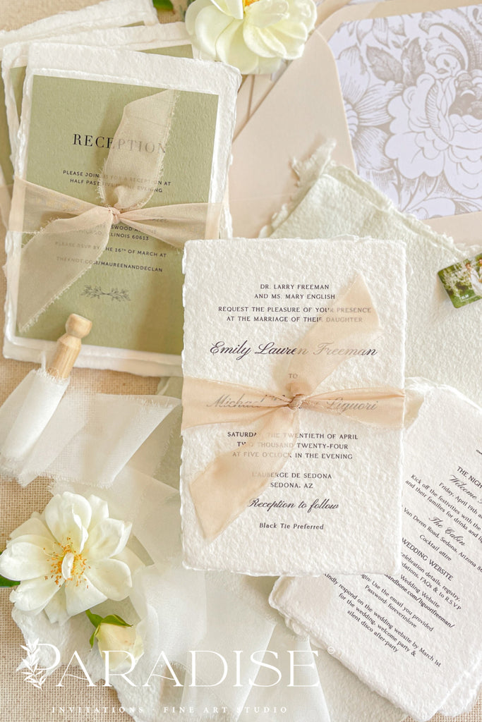 Love Handmade Paper Wedding Invitation Sets