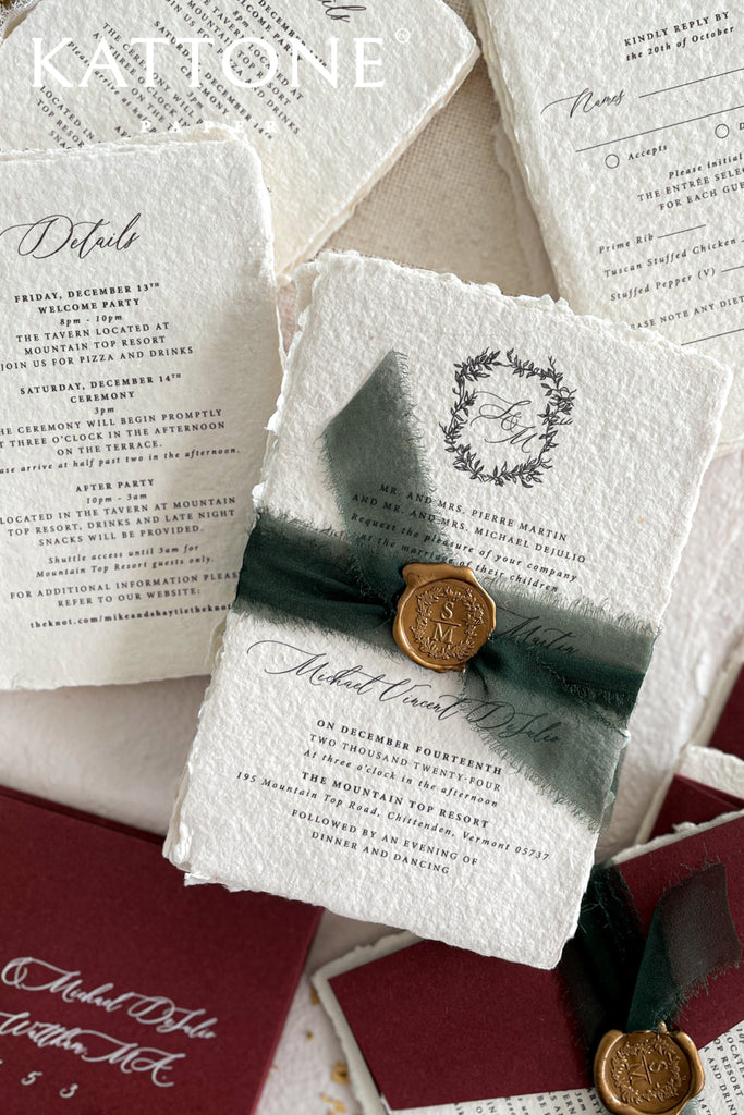 Asti Handmade Paper Wedding Invitation Sets