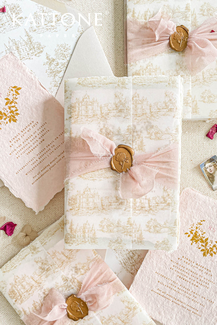 Grace Handmade Paper Wedding Invitation Suite