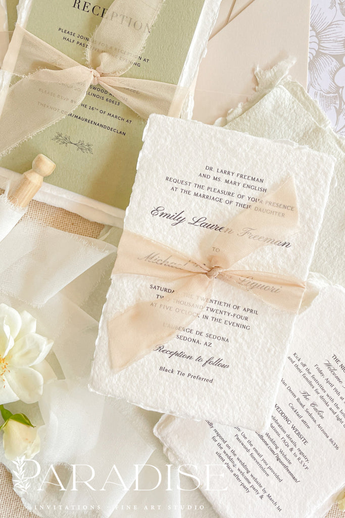 Love Handmade Paper Wedding Invitation Sets