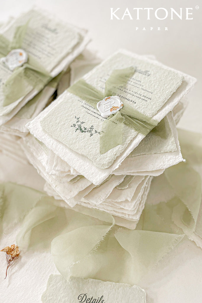 Clarice Handmade Paper Wedding Invitation Suite